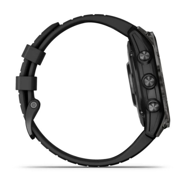 Смарт-часы Garmin Fenix 7 Pro - Sapphire Solar Edition - темно-серый титан DLC Carbon с черным ремешком