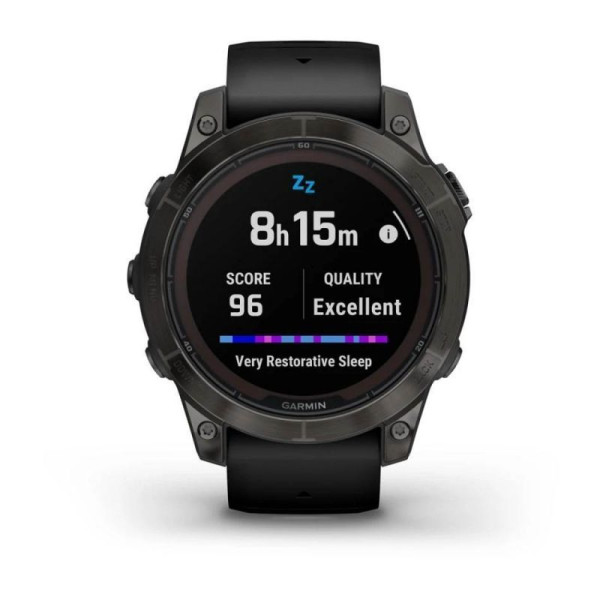 Смарт-часы Garmin Fenix 7 Pro - Sapphire Solar Edition - темно-серый титан DLC Carbon с черным ремешком