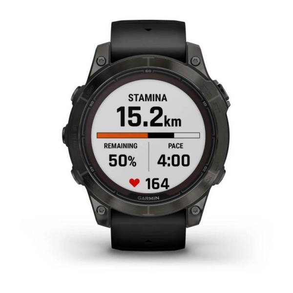 Смарт-часы Garmin Fenix 7 Pro - Sapphire Solar Edition - темно-серый титан DLC Carbon с черным ремешком