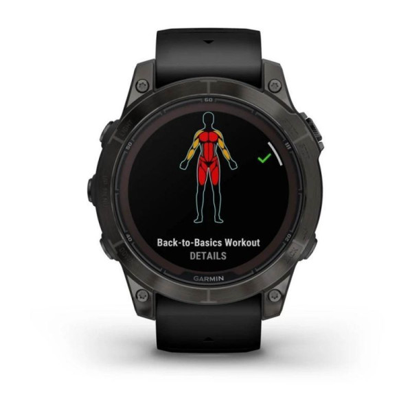Смарт-часы Garmin Fenix 7 Pro - Sapphire Solar Edition - темно-серый титан DLC Carbon с черным ремешком