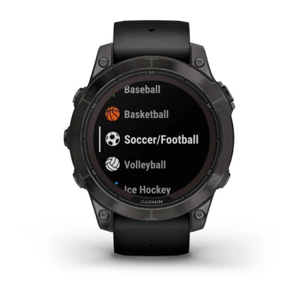 Смарт-часы Garmin Fenix 7 Pro - Sapphire Solar Edition - темно-серый титан DLC Carbon с черным ремешком