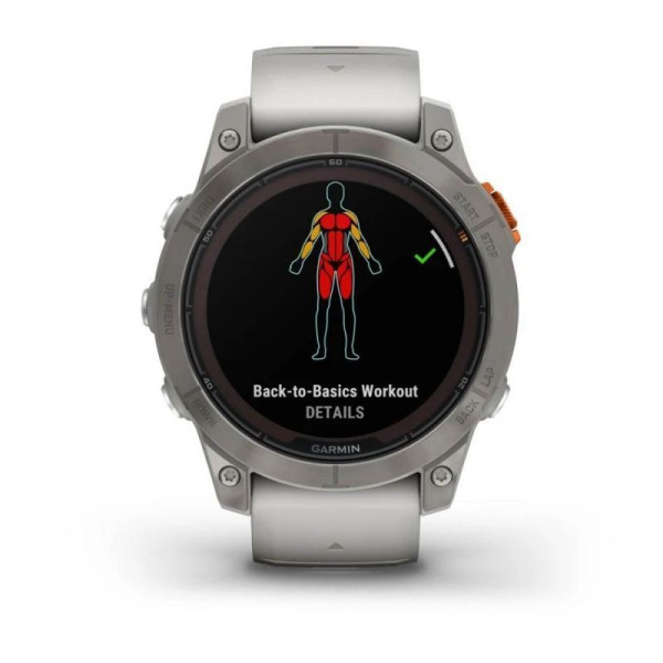 Смарт-часы Garmin Fenix 7 Pro - Sapphire Solar Edition - титановый корпус с дымчато-серым/оранжевым ремешком