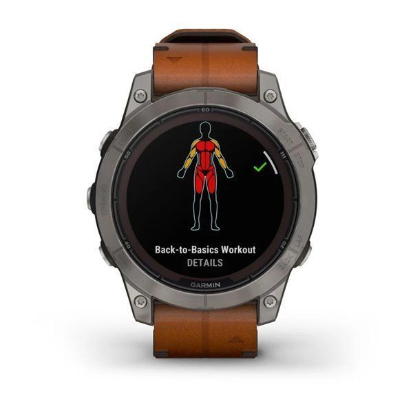 Garmin Fenix ​​7 Pro Smartwatch - Sapphire Solar Edition - Titanium Case with Chestnut Leather Strap