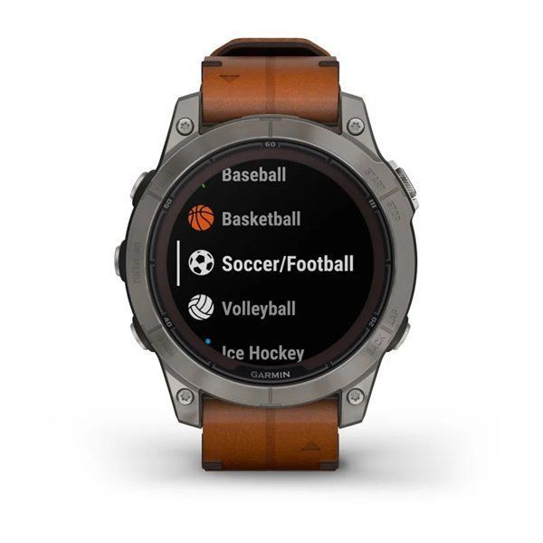 Garmin Fenix ​​7 Pro Smartwatch - Sapphire Solar Edition - Titanium Case with Chestnut Leather Strap