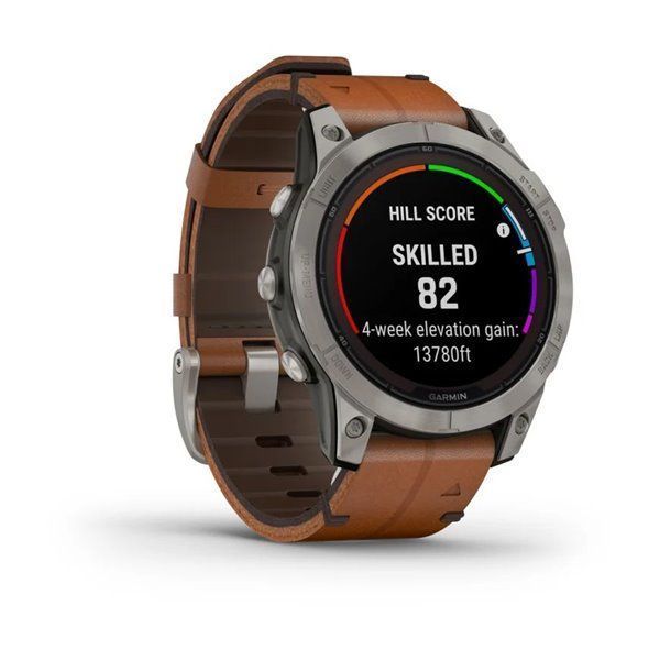Garmin Fenix ​​7 Pro Smartwatch - Sapphire Solar Edition - Titanium Case with Chestnut Leather Strap