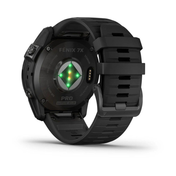 Смарт-часы Garmin Fenix 7X Pro - Sapphire Solar Edition - темно-серый титан DLC Carbon с черным ремешком