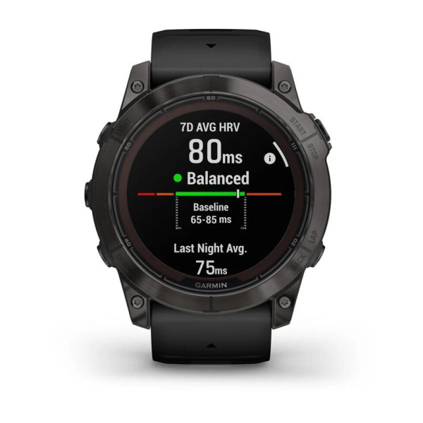 Смарт-часы Garmin Fenix 7X Pro - Sapphire Solar Edition - темно-серый титан DLC Carbon с черным ремешком