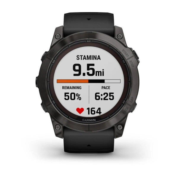 Смарт-часы Garmin Fenix 7X Pro - Sapphire Solar Edition - темно-серый титан DLC Carbon с черным ремешком