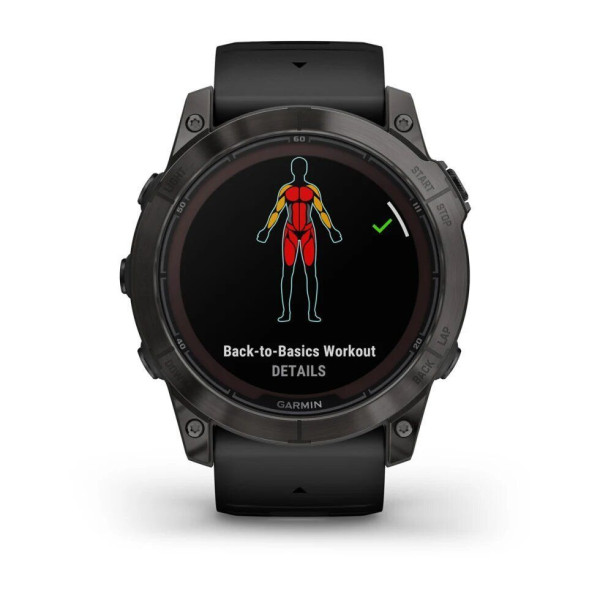 Смарт-часы Garmin Fenix 7X Pro - Sapphire Solar Edition - темно-серый титан DLC Carbon с черным ремешком