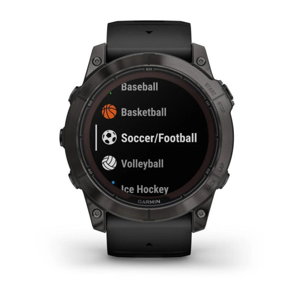 Смарт-часы Garmin Fenix 7X Pro - Sapphire Solar Edition - темно-серый титан DLC Carbon с черным ремешком