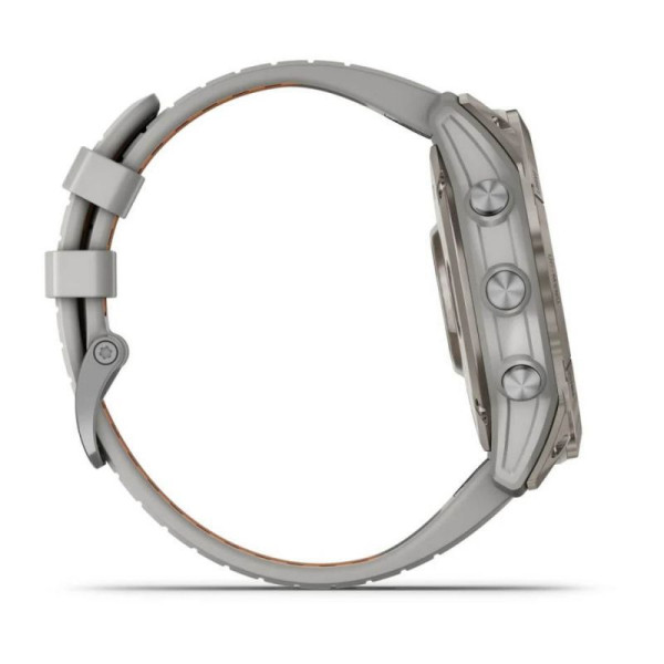 Смарт-часы Garmin Fenix 7X Pro - Sapphire Solar Edition - титановый корпус с дымчато-серым/оранжевым ремешком