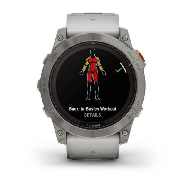 Смарт-часы Garmin Fenix 7X Pro - Sapphire Solar Edition - титановый корпус с дымчато-серым/оранжевым ремешком