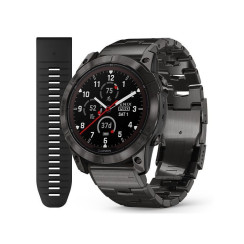 Смарт-годинник Garmin Fenix ​​7X Pro - Sapphire Solar Edition - темно-сірий титан DLC Carbon з титановим браслетом