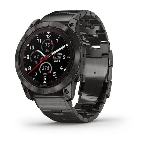 Смарт-годинник Garmin Fenix ​​7X Pro - Sapphire Solar Edition - темно-сірий титан DLC Carbon з титановим браслетом