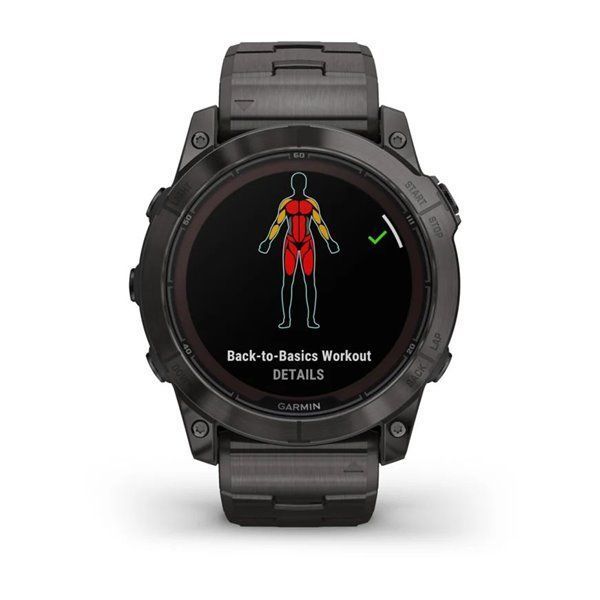 Смарт-годинник Garmin Fenix ​​7X Pro - Sapphire Solar Edition - темно-сірий титан DLC Carbon з титановим браслетом
