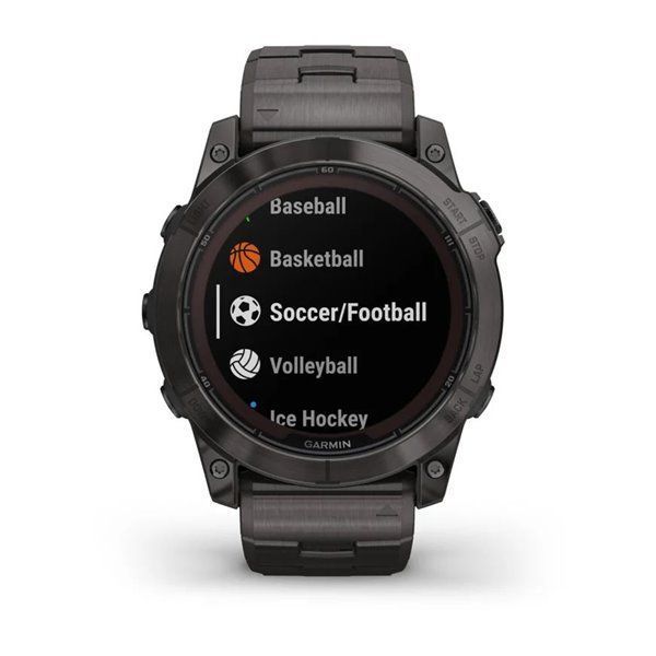 Смарт-годинник Garmin Fenix ​​7X Pro - Sapphire Solar Edition - темно-сірий титан DLC Carbon з титановим браслетом