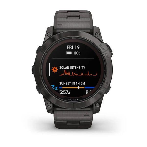 Смарт-годинник Garmin Fenix ​​7X Pro - Sapphire Solar Edition - темно-сірий титан DLC Carbon з титановим браслетом