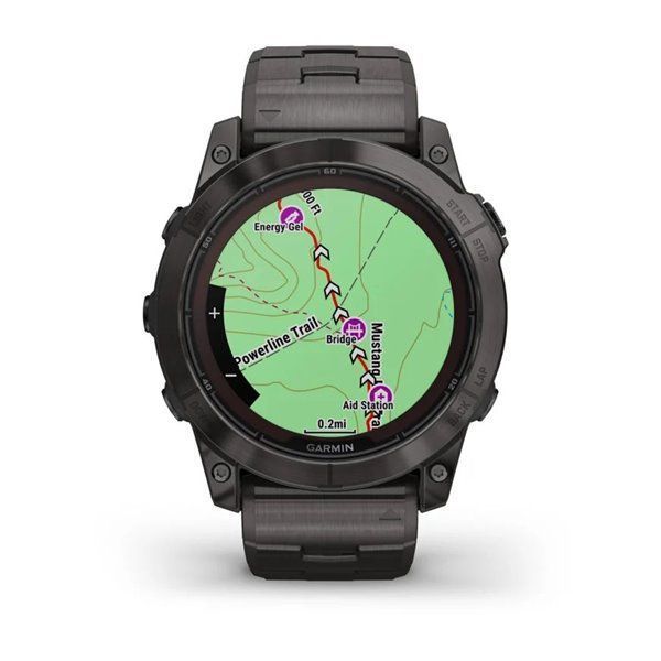 Смарт-годинник Garmin Fenix ​​7X Pro - Sapphire Solar Edition - темно-сірий титан DLC Carbon з титановим браслетом