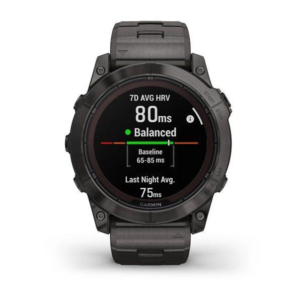 Смарт-годинник Garmin Fenix ​​7X Pro - Sapphire Solar Edition - темно-сірий титан DLC Carbon з титановим браслетом