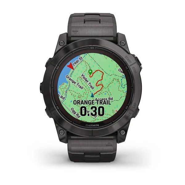 Смарт-годинник Garmin Fenix ​​7X Pro - Sapphire Solar Edition - темно-сірий титан DLC Carbon з титановим браслетом