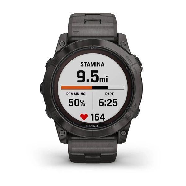 Смарт-годинник Garmin Fenix ​​7X Pro - Sapphire Solar Edition - темно-сірий титан DLC Carbon з титановим браслетом