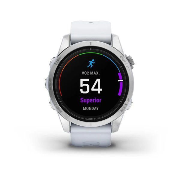 Смарт-годинник Garmin Epix Pro (Gen 2) - Standard Edition 42 mm - сріблясті з ремінцем кольору молочного кварцу