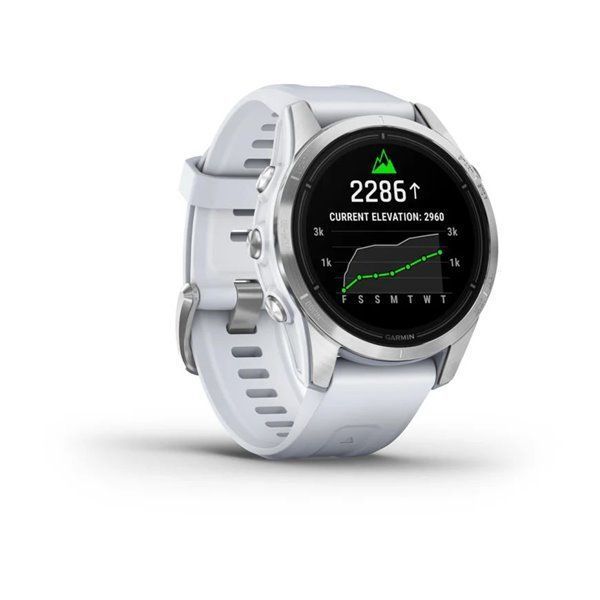 Смарт-годинник Garmin Epix Pro (Gen 2) - Standard Edition 42 mm - сріблясті з ремінцем кольору молочного кварцу