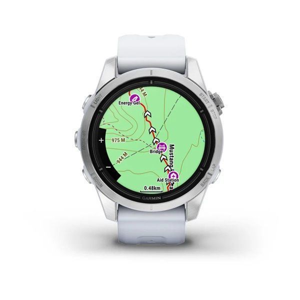 Смарт-годинник Garmin Epix Pro (Gen 2) - Standard Edition 42 mm - сріблясті з ремінцем кольору молочного кварцу