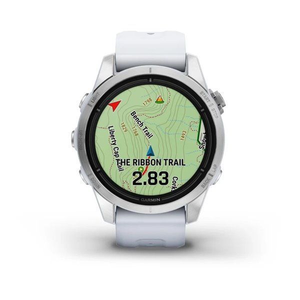 Смарт-годинник Garmin Epix Pro (Gen 2) - Standard Edition 42 mm - сріблясті з ремінцем кольору молочного кварцу