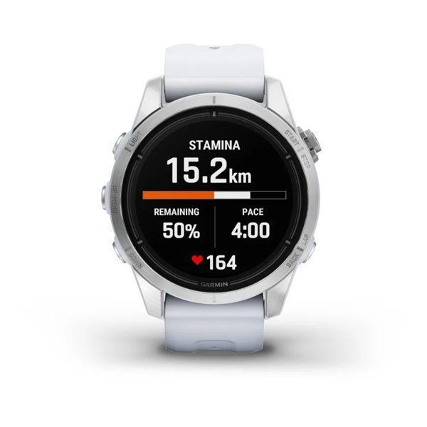 Смарт-годинник Garmin Epix Pro (Gen 2) - Standard Edition 42 mm - сріблясті з ремінцем кольору молочного кварцу