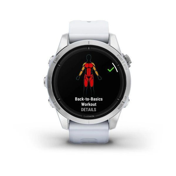 Смарт-годинник Garmin Epix Pro (Gen 2) - Standard Edition 42 mm - сріблясті з ремінцем кольору молочного кварцу