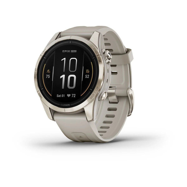 Garmin Epix Pro (Gen 2) - Sapphire Edition 42mm Smartwatch - Soft Gold with Light Sand Strap