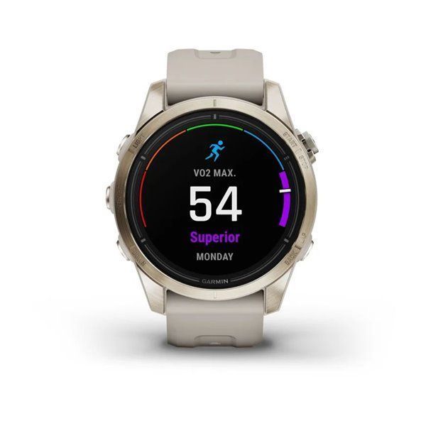 Garmin Epix Pro (Gen 2) - Sapphire Edition 42mm Smartwatch - Soft Gold with Light Sand Strap