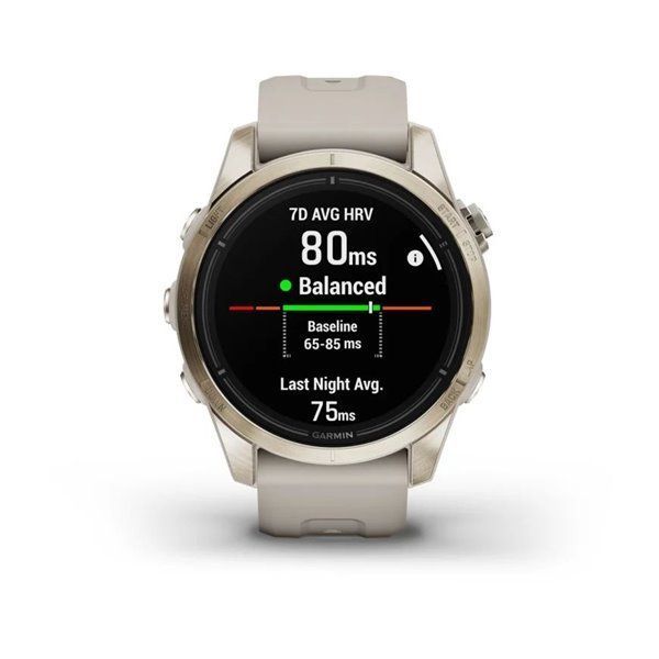 Garmin Epix Pro (Gen 2) - Sapphire Edition 42mm Smartwatch - Soft Gold with Light Sand Strap