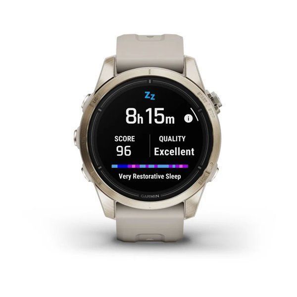 Garmin Epix Pro (Gen 2) - Sapphire Edition 42mm Smartwatch - Soft Gold with Light Sand Strap