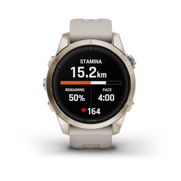 Garmin Epix Pro (Gen 2) - Sapphire Edition 42mm Smartwatch - Soft Gold with Light Sand Strap