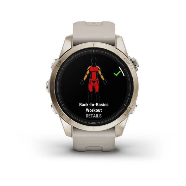 Garmin Epix Pro (Gen 2) - Sapphire Edition 42mm Smartwatch - Soft Gold with Light Sand Strap