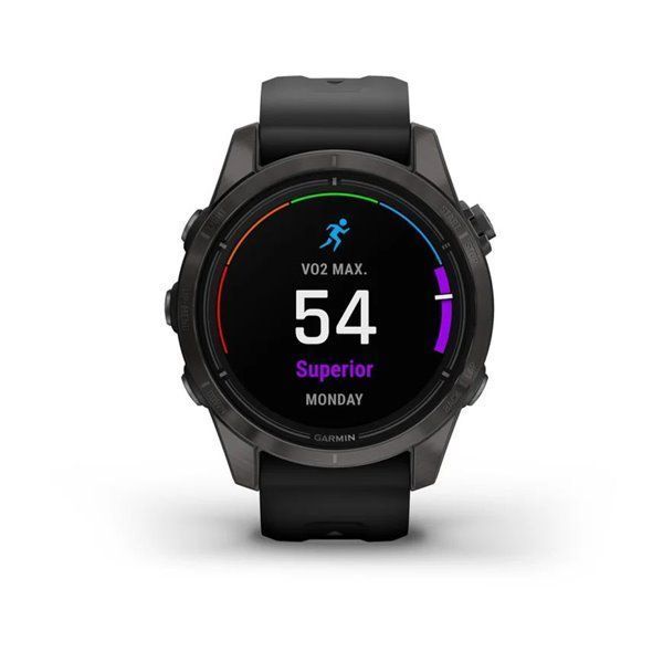 Смарт-годинник Garmin Epix Pro (Gen 2) - Sapphire Edition 42 mm - темно-сірий титан DLC Carbon з чорним ремінцем