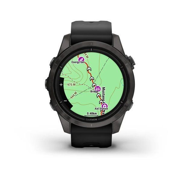 Смарт-годинник Garmin Epix Pro (Gen 2) - Sapphire Edition 42 mm - темно-сірий титан DLC Carbon з чорним ремінцем