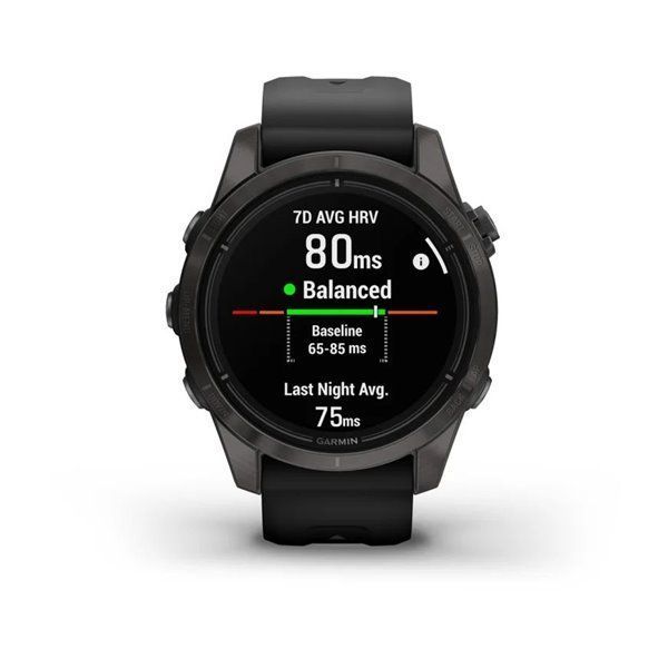 Смарт-годинник Garmin Epix Pro (Gen 2) - Sapphire Edition 42 mm - темно-сірий титан DLC Carbon з чорним ремінцем