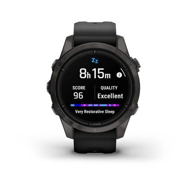 Смарт-годинник Garmin Epix Pro (Gen 2) - Sapphire Edition 42 mm - темно-сірий титан DLC Carbon з чорним ремінцем