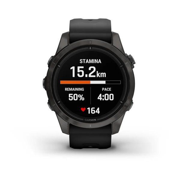 Смарт-годинник Garmin Epix Pro (Gen 2) - Sapphire Edition 42 mm - темно-сірий титан DLC Carbon з чорним ремінцем