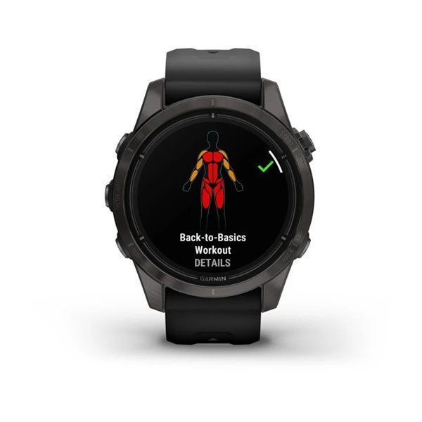 Смарт-годинник Garmin Epix Pro (Gen 2) - Sapphire Edition 42 mm - темно-сірий титан DLC Carbon з чорним ремінцем