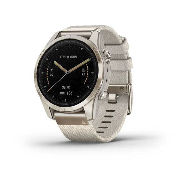 Garmin Epix Pro (Gen 2) - Sapphire Edition 42mm - Soft Gold with Nylon Strap