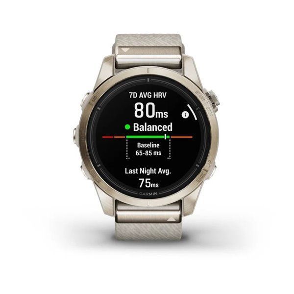 Garmin Epix Pro (Gen 2) - Sapphire Edition 42mm - Soft Gold with Nylon Strap