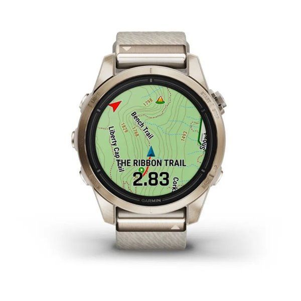Garmin Epix Pro (Gen 2) - Sapphire Edition 42mm - Soft Gold with Nylon Strap