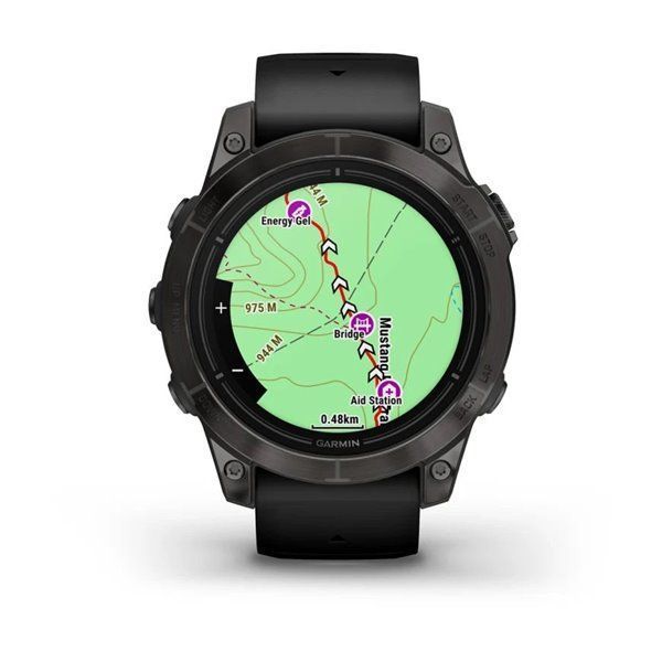 Смарт-годинник Garmin Epix Pro (Gen 2) - Sapphire Edition 47 mm - темно-сірий титан DLC Carbon з чорним ремінцем