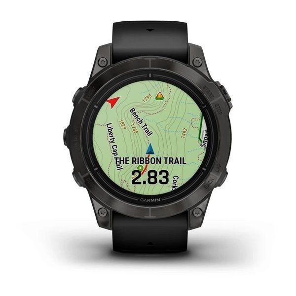 Смарт-годинник Garmin Epix Pro (Gen 2) - Sapphire Edition 47 mm - темно-сірий титан DLC Carbon з чорним ремінцем