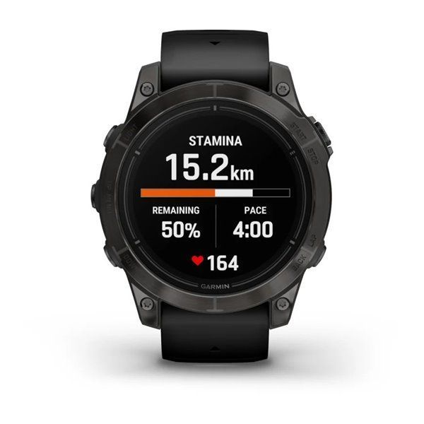 Смарт-годинник Garmin Epix Pro (Gen 2) - Sapphire Edition 47 mm - темно-сірий титан DLC Carbon з чорним ремінцем