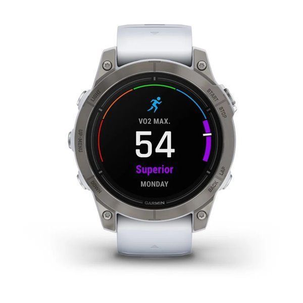 Смарт-годинник Garmin Epix Pro (Gen 2) - Sapphire Edition 47 mm - титан з ремінцем кольору молочного кварцу